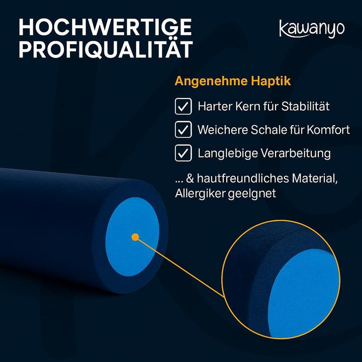 Pilatesrolle Hartschaum 90 cm für Yoga Fitness Reha schwarz - Bild 2