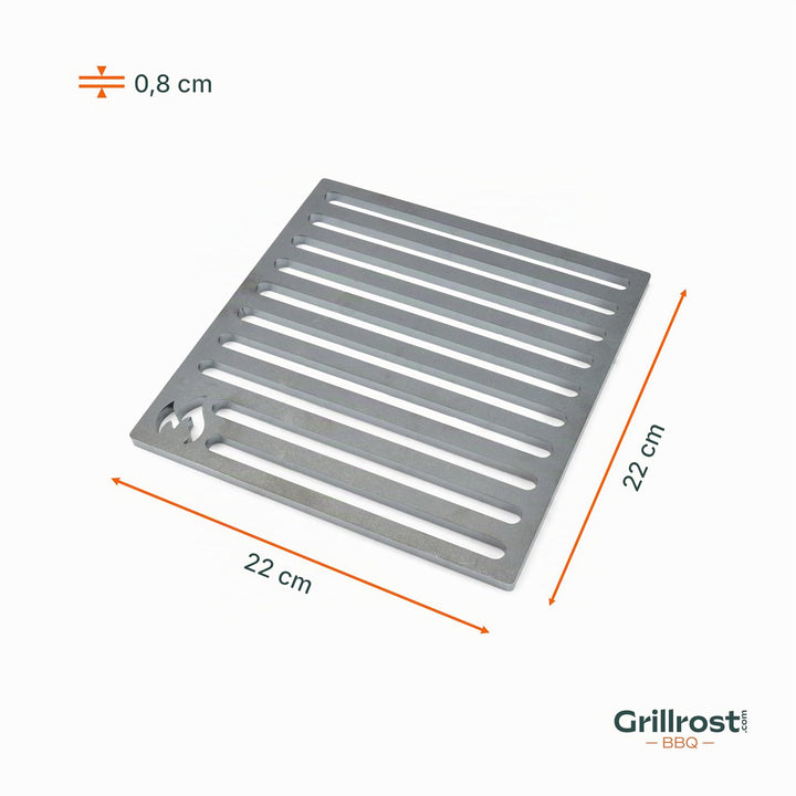 Ofenrost 22x22cm Massivstahl 8mm bruchsicher für Kamin &amp; Grill - Bild 4