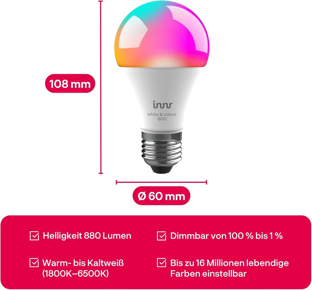Smart LED Lampe E27 RGBW 16 Mio. Farben Zigbee 4er-Pack - Bild 6