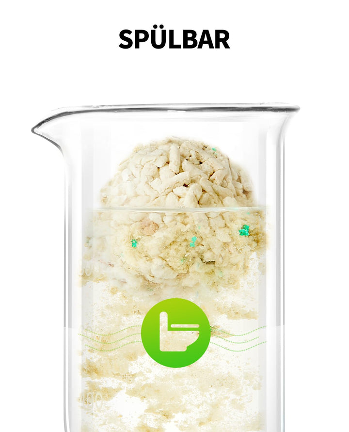 Tofu-Katzenstreu 5-in-1 mit Aktivkohle spülbar 3x 2,4 kg - Bild 7