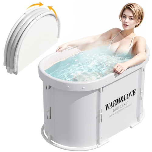 Faltbare Badewanne für Dusche Oval 94x55x56 cm mit Isolierung