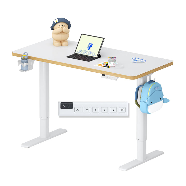 Kinderschreibtisch elektrisch höhenverstellbar 110x52 cm Weiss