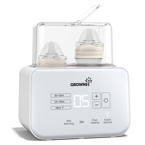 Doppel-Flaschenwärmer 9-in-1 mit Sterilisator und LCD-Display