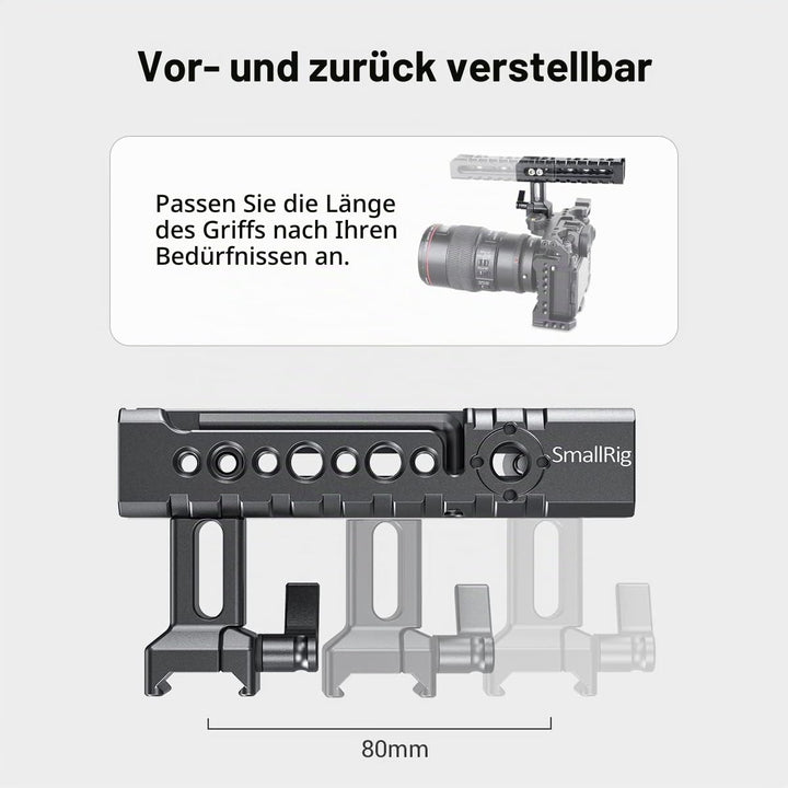 Kamera Top Handle NATO-Klemme 2x Cold Shoe Aluminium für Cage-Rigs - Bild 2