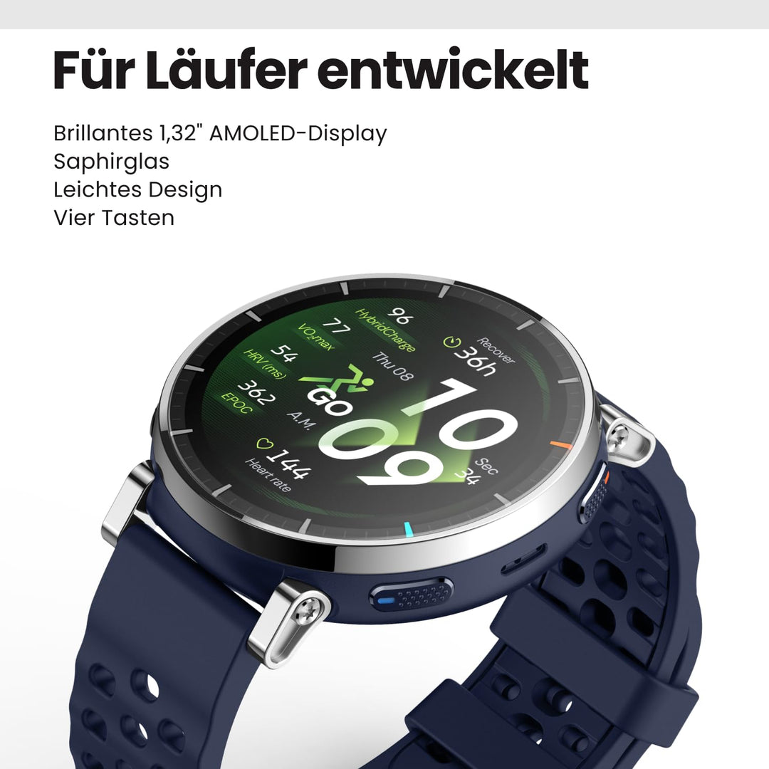 GPS Lauf-Smartwatch 45mm AMOLED Saphirglas 12 Tage Akku NFC - Bild 2