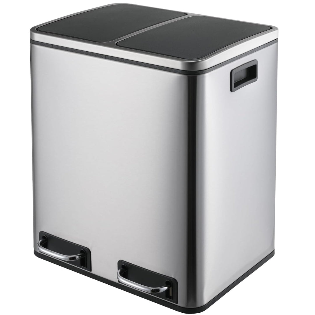 Mülleimer Doppelfach 30L Edelstahl Soft-Close Treteimer