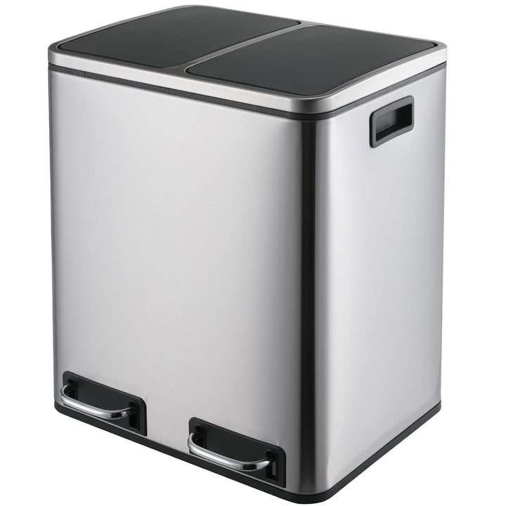 Mülleimer Doppelfach 30L Edelstahl Soft-Close Treteimer