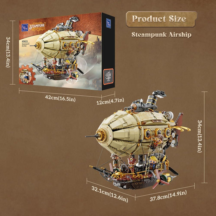 Steampunk Luftschiff Bausatz Zeppelin mit Zahnrad-Mechanik 378×321×340mm - Bild 7