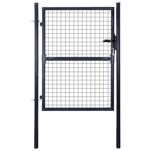 Gartentor Stahl Mesh anthrazit Einzeltor 85,5 x 100 cm mit Schloss