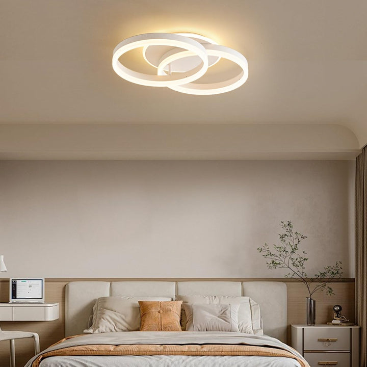 LED Deckenleuchte 2-Ring-Design 36W dimmbar mit Fernbedienung Weiss - Bild 8