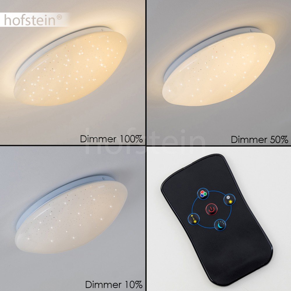 LED Deckenleuchte Metall Weiss RGB Farbwechsel mit Sternenhimmel-Effekt - Bild 4