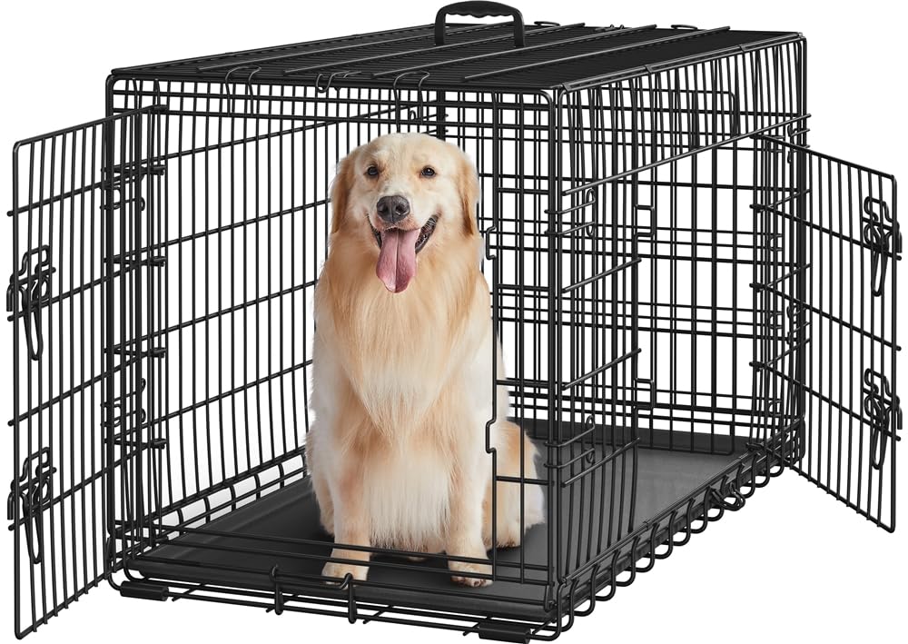 Hundekäfig klappbar Metall XL 107x66x74,5 cm mit 2 Türen
