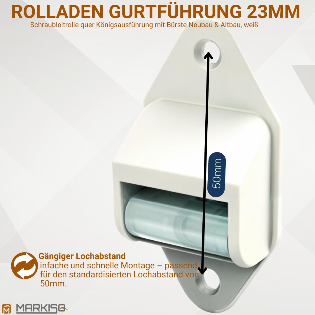 Rolladen Gurtführung Stahlrolle mit Bürstendichtung 23mm 5er-Set - Bild 5