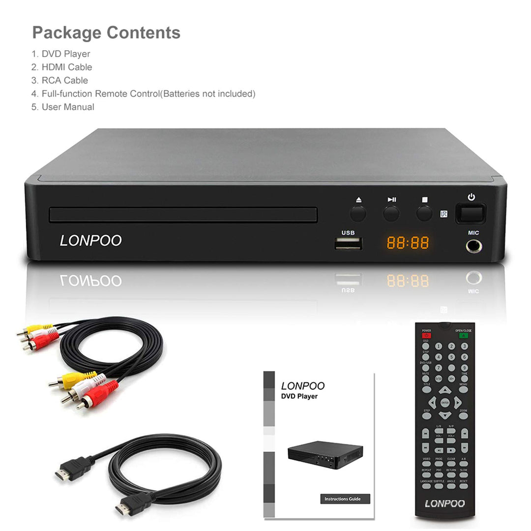 DVD-Player HDMI 1080p Upscaling Region Free für Fernseher - Bild 8