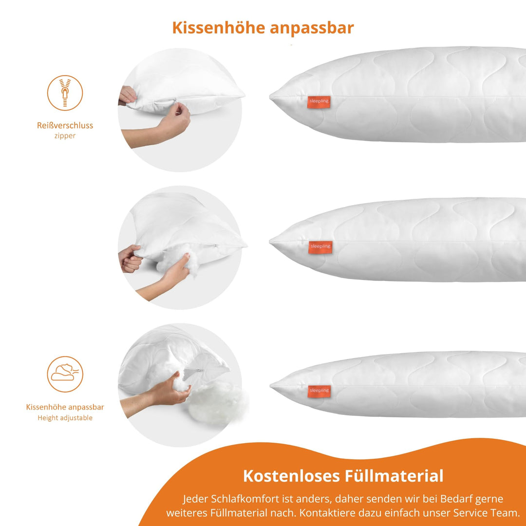 Kopfkissen 80x80 cm 4er Set Mikrofaser OEKO-TEX Allergiker - Bild 3