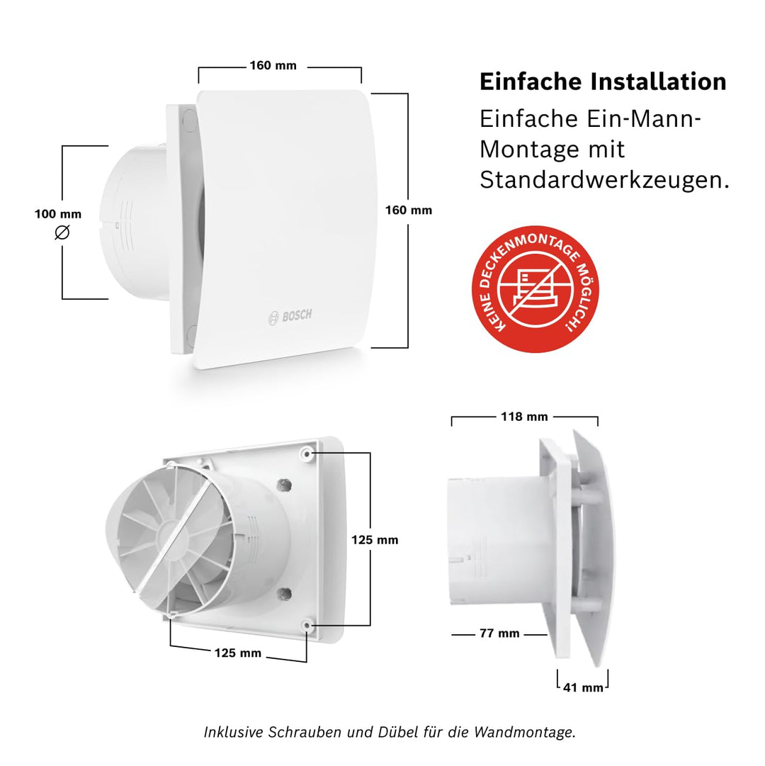 Badlüfter 100 mm mit Lichtschalter-Steuerung und Rückschlagventil - Bild 6