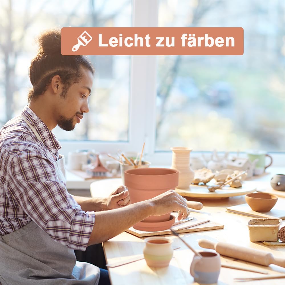 Terrakotta-Töpfe 20 cm mit Untersetzer für Innen und Aussen 2er-Set - Bild 8