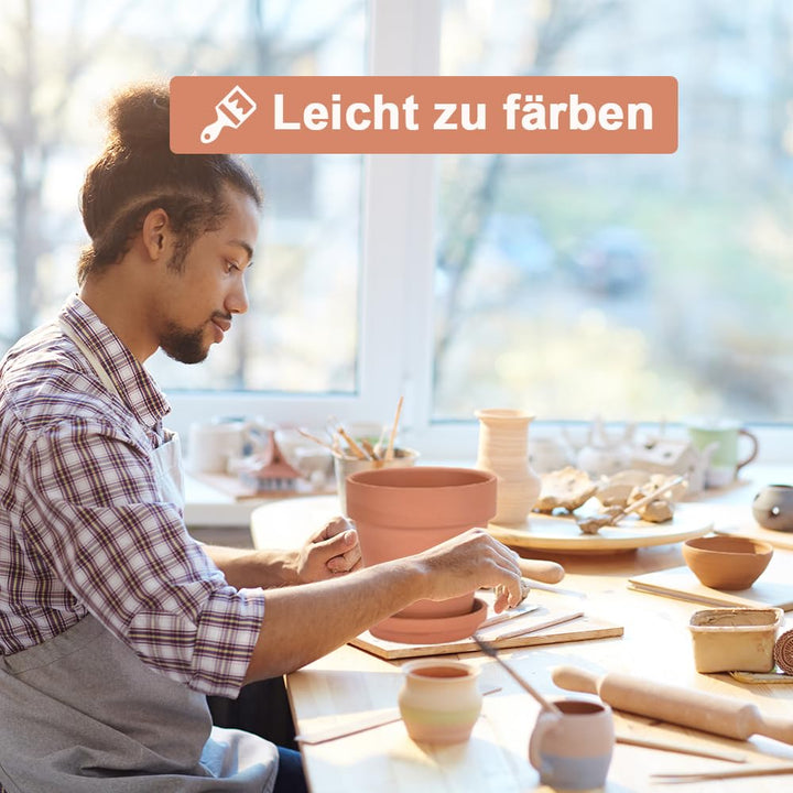 Terrakotta-Töpfe 20 cm mit Untersetzer für Innen und Aussen 2er-Set - Bild 8