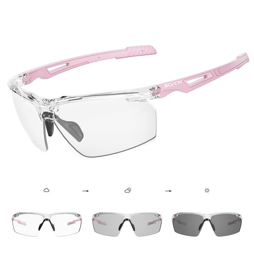 Selbsttönende Fahrradbrille UV400 TR90 Klar-Grau für Outdoor-Sport