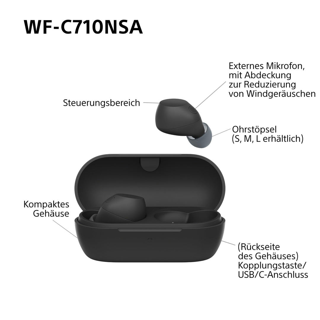 True-Wireless In-Ear Kopfhörer mit ANC 40h Akku IPX4 schwarz - Bild 10