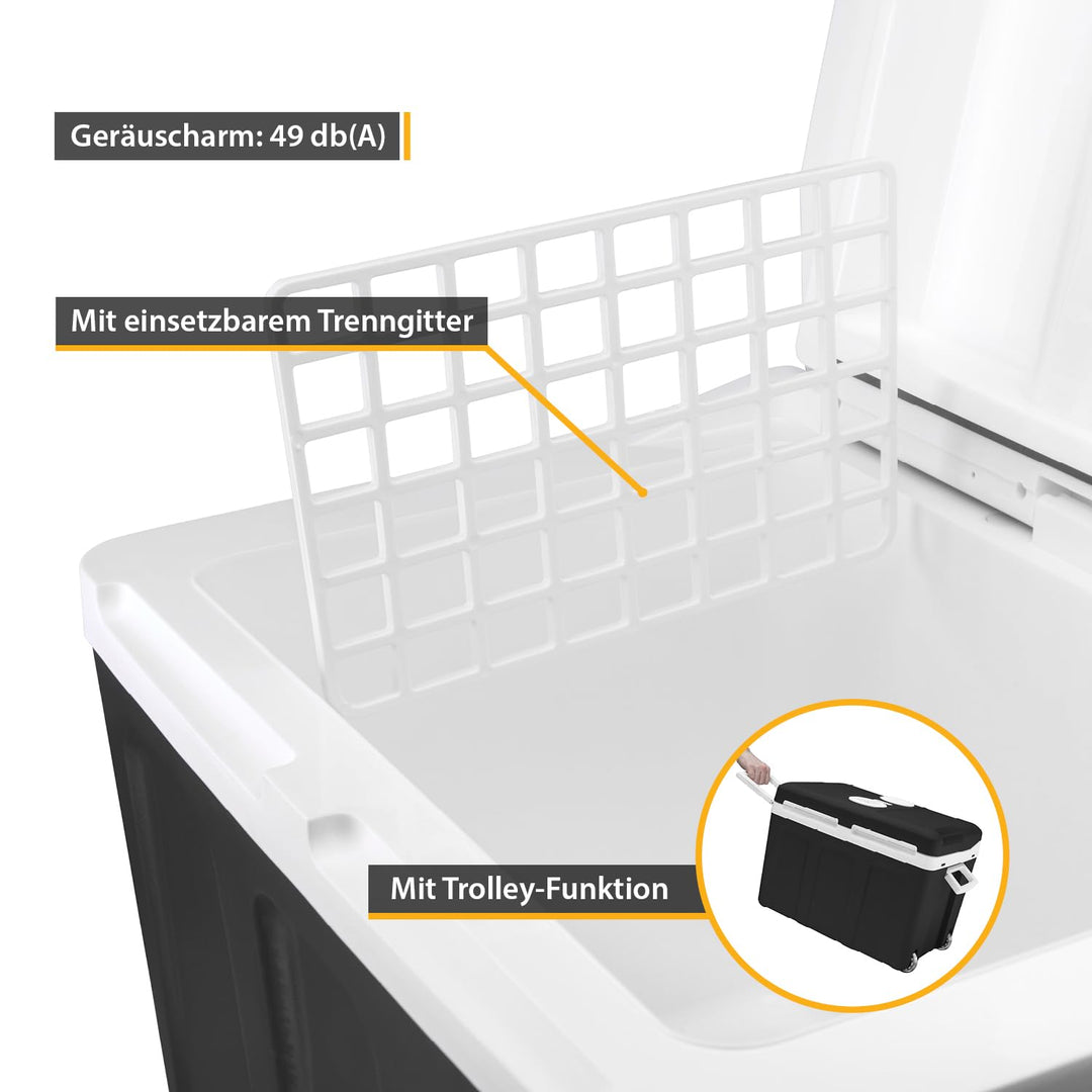 Kühlbox elektrisch 45L 12V/230V mit Rollen kühlt &amp; wärmt - Bild 6