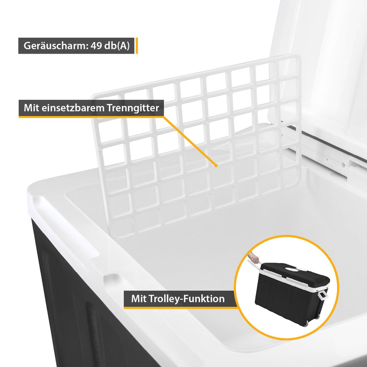Kühlbox elektrisch 45L 12V/230V mit Rollen kühlt &amp; wärmt - Bild 6