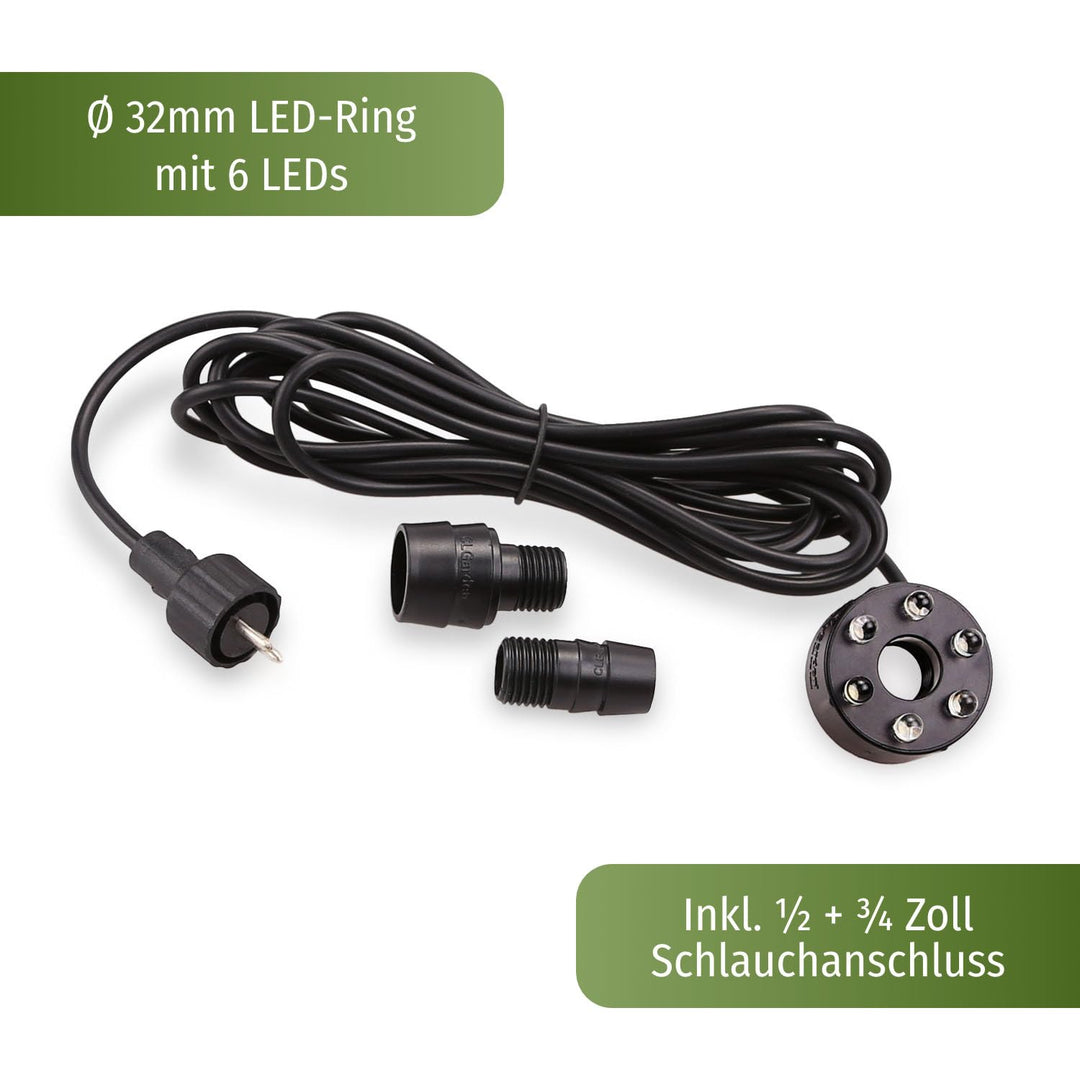 Springbrunnenpumpe Set 3 Ausgänge LED Beleuchtung 12V 1300 L/h - Bild 3