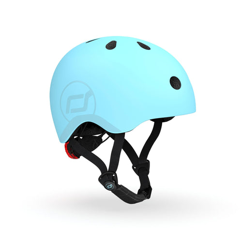 Kinderfahrradhelm S-M mit LED-Licht und Magnetverschluss Blueberry