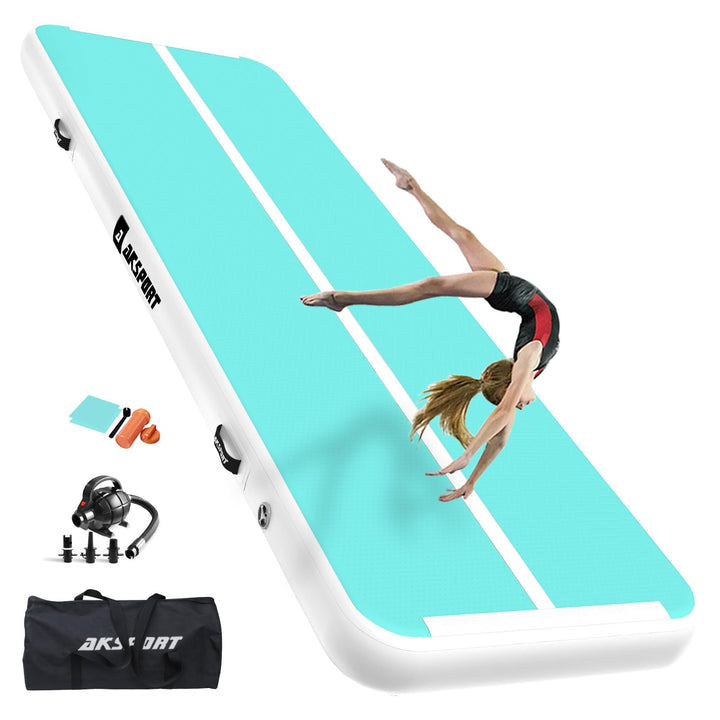 Aufblasbare Turnmatte 3–6m Gymnastikmatte 10/20cm hoch mit Pumpe
