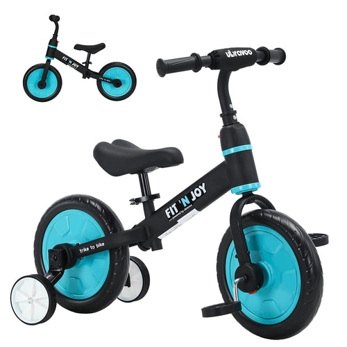 Kinderfahrrad 4-in-1 Laufrad mit Pedalen und Stützrädern 2–5 Jahre