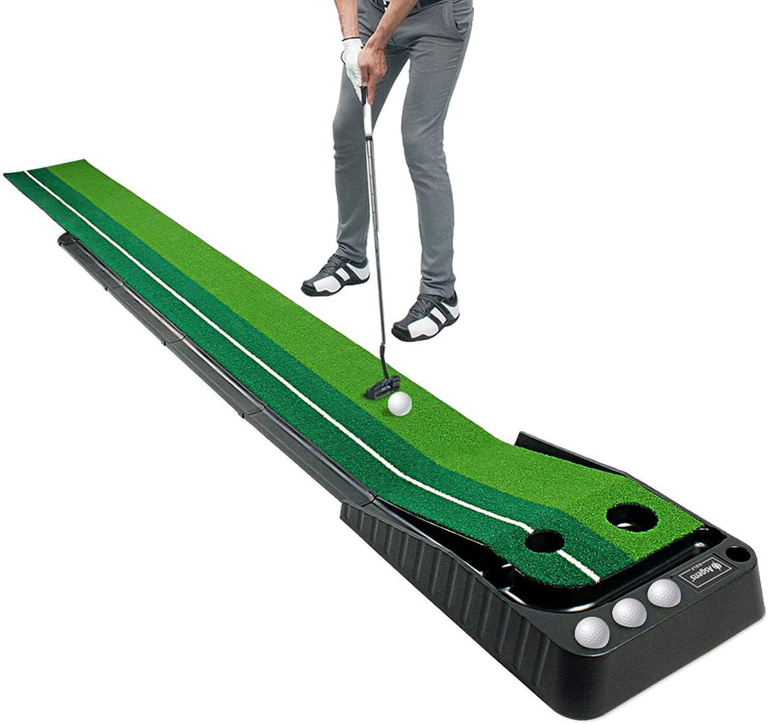 Golf Putting Matte Indoor 9ft zweifarbig mit automatischer Ballrückgabe