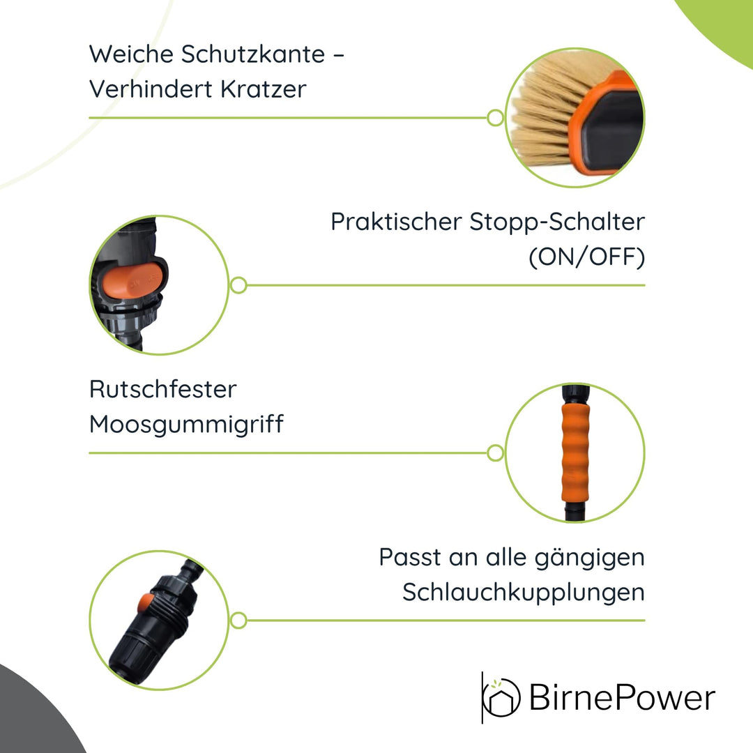 Autowaschbürste Teleskop ALU 180-300cm mit Wasseranschluss SOFT-Borsten - Bild 3