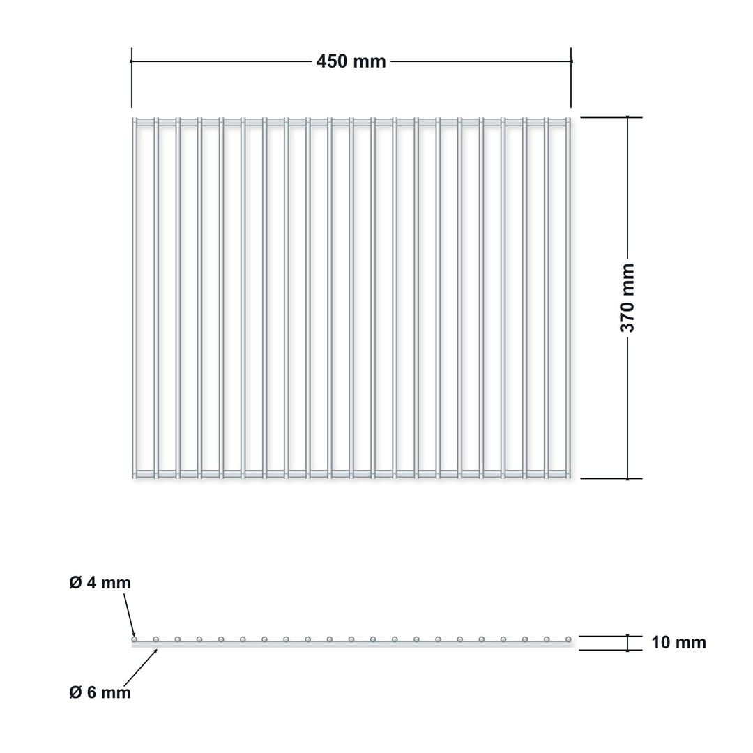 Grillrost Edelstahl AISI 304 rahmenlos 45x37 cm für Holzkohlegrill - Bild 4