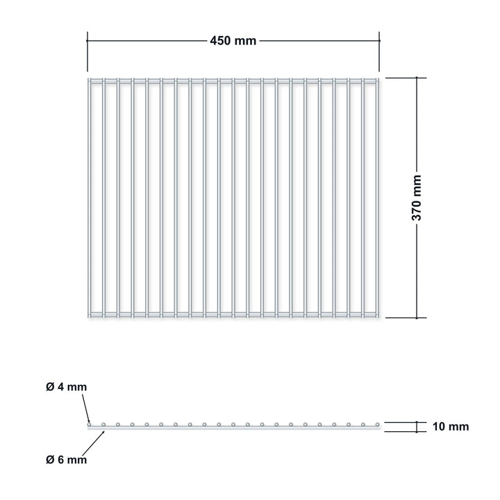 Grillrost Edelstahl AISI 304 rahmenlos 45x37 cm für Holzkohlegrill - Bild 4