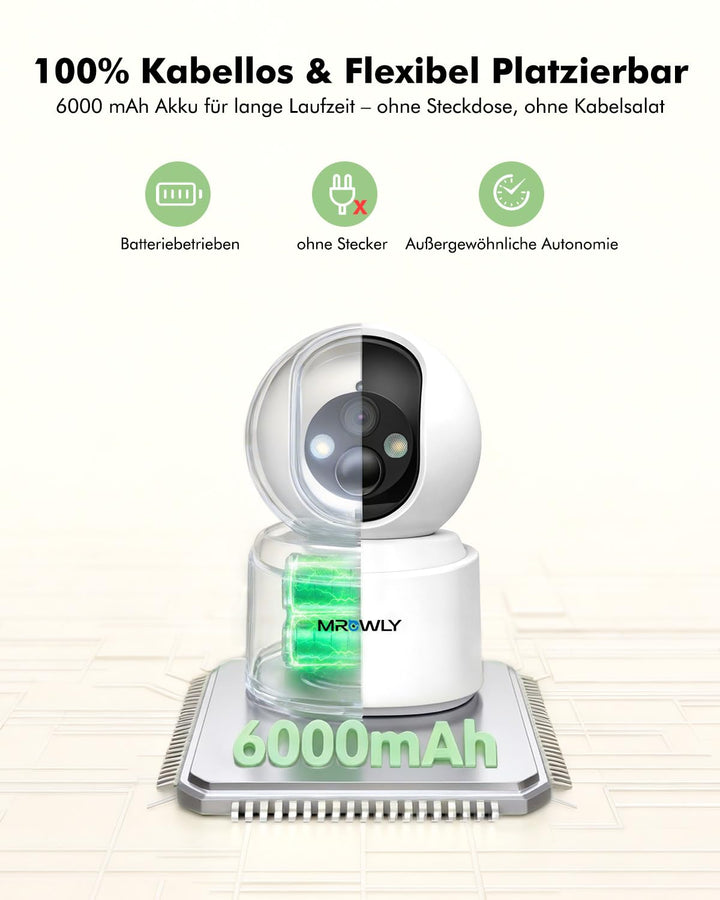 Überwachungskamera Innen Akku 2.5K/4MP 360° Farbnachtsicht - Bild 2