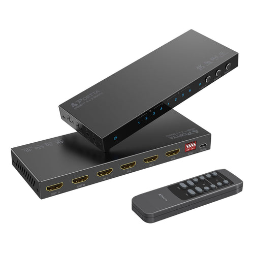 HDMI Matrix 4x2 4K 60Hz mit Audio Extractor ARC und IR-Fernbedienung