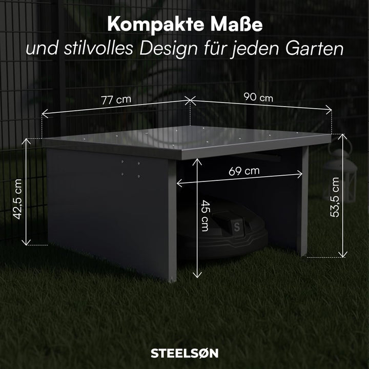 Mähroboter Garage Metall Pultdach 90x76cm Anthrazit Garten - Bild 7
