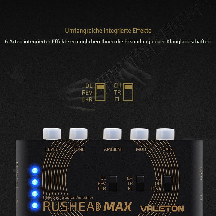 Gitarren-Kopfhörerverstärker mit Multieffekten USB-aufladbar 5h - Bild 3