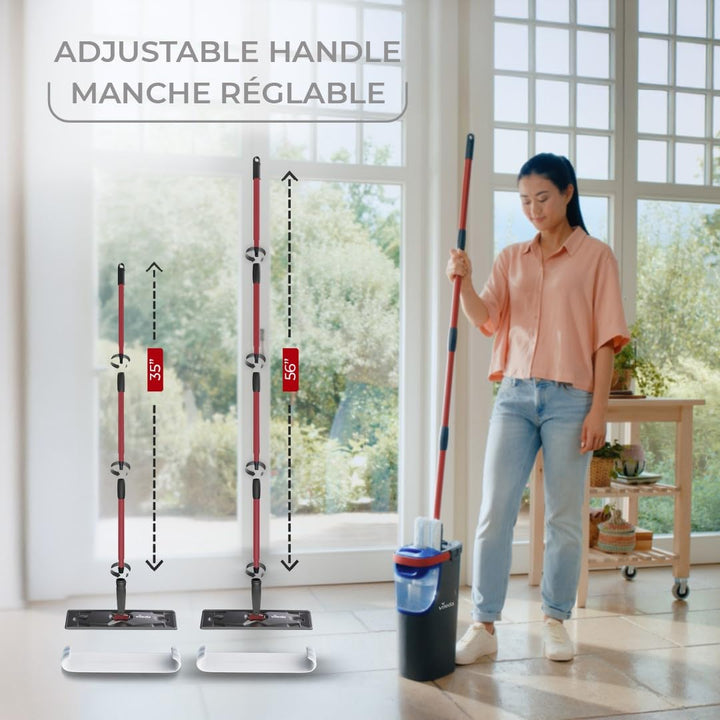 Flachmopp-Set mit Dual-Tank Sauberwasser-Trennung Mikrofaser - Bild 8