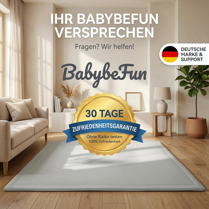 Krabbelmatte Baby Schaumstoff 180x200cm 3cm Dick Rutschfest Grau - Bild 8