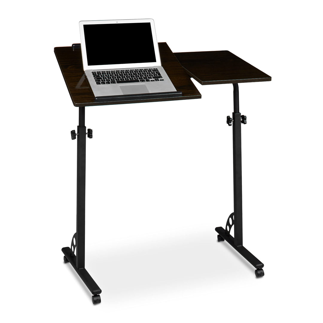 Laptoptisch höhenverstellbar mit Rollen MDF 75-110 cm für Homeoffice