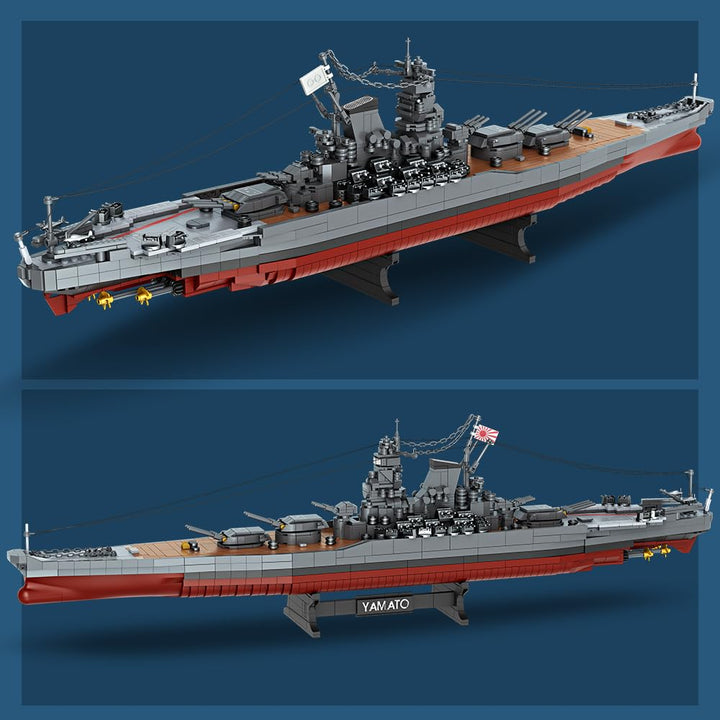 Yamato Schlachtschiff Klemmbausteine WWII 1:300 – 2569 Teile - Bild 6