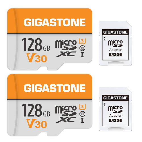 MicroSDXC Karte 128GB 2er-Set 4K UHD A1 U3 mit SD-Adapter