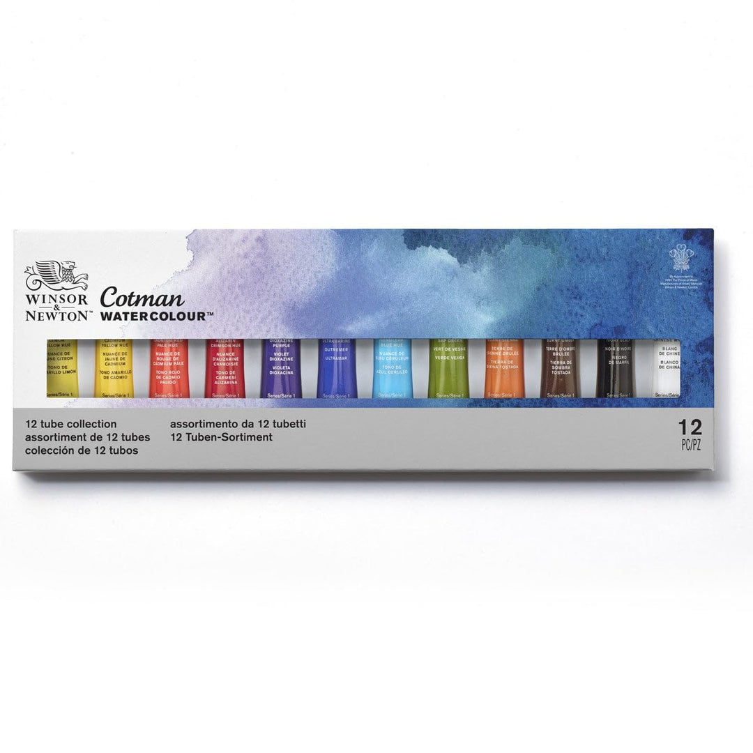 Aquarellfarben Set 12 x 8 ml Tuben, lichtecht, mischbar