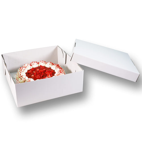 Tortenkarton 32x32x12cm zweiteilig aus Pappe 50er-Set