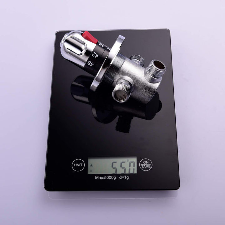 Thermostatisches Mischventil G1/2" Messing 3-Wege für Dusche Chrom - Bild 9