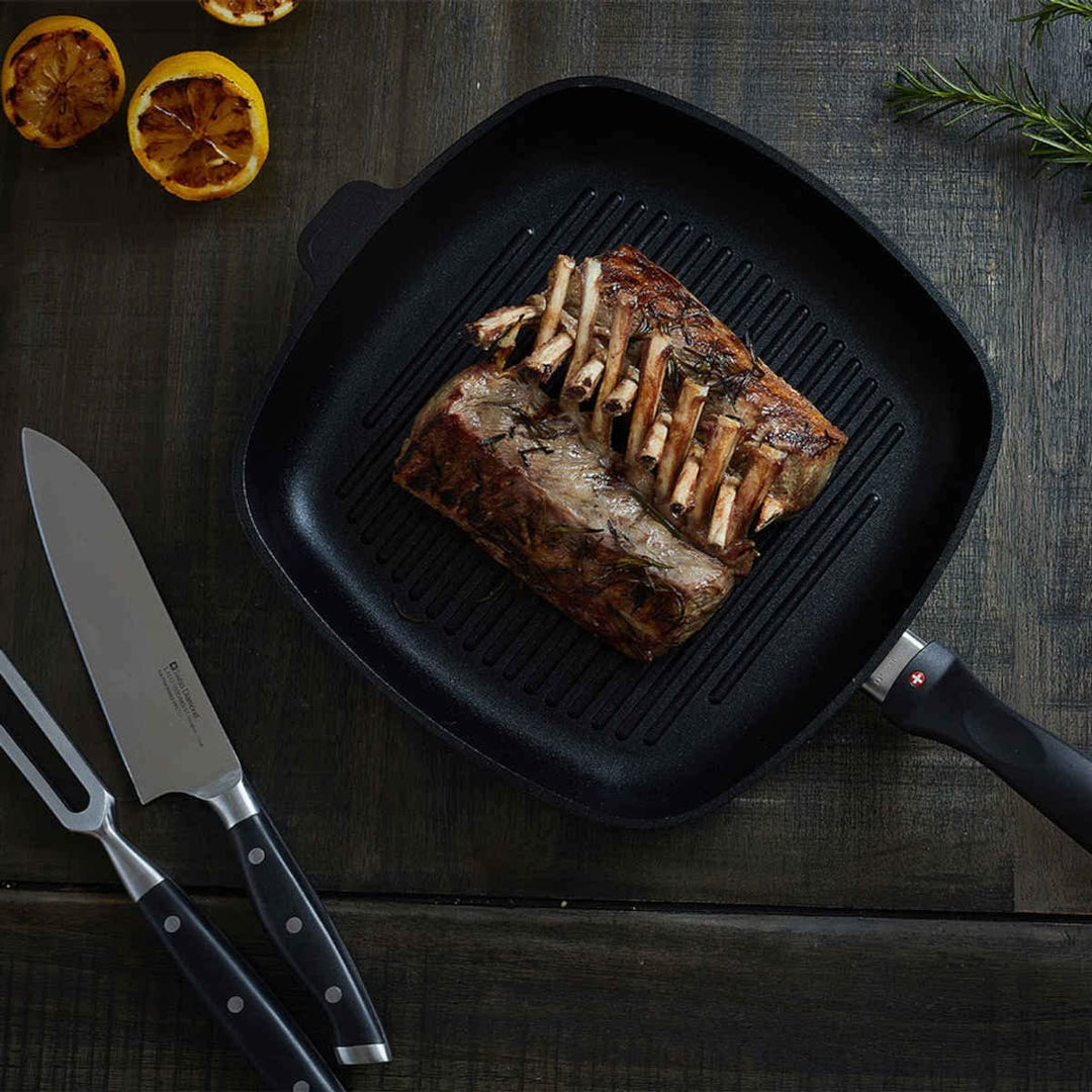 Grillpfanne Aluminium Induktion 28x28 cm 4er-Set Antihaft - Bild 4