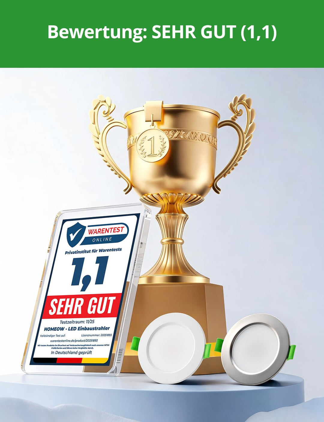 LED Einbaustrahler 20er Set IP44 3 Farbtemperaturen 68–80mm Lochmaß - Bild 10