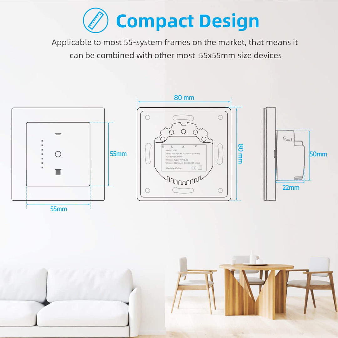 WLAN Rollladenschalter 4er-Set mit LED-Anzeige Smart Home 600W - Bild 2