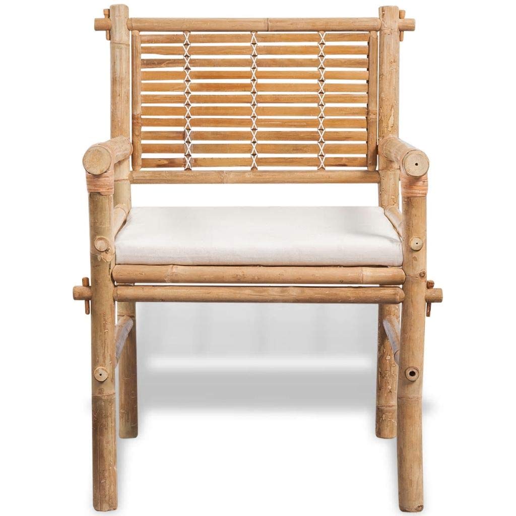 Bistro-Set Bambus 3-teilig mit Sitzkissen für Balkon &amp; Terrasse - Bild 6